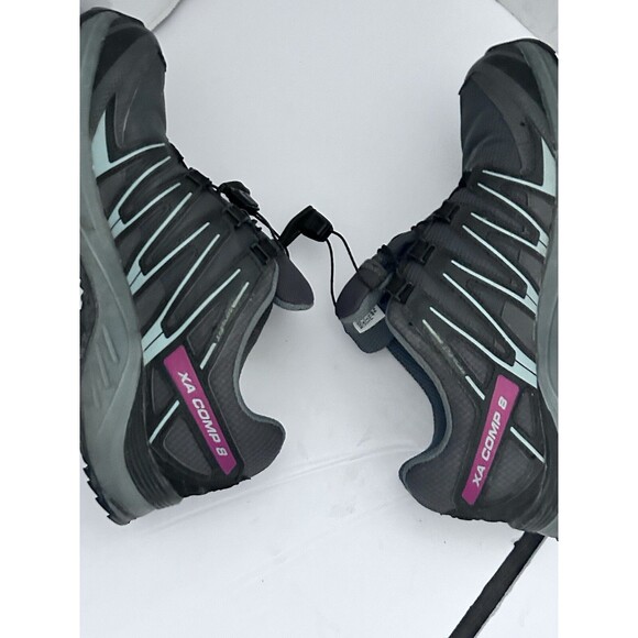 salomon xa comp running shoes Grey pink Size 7 - Picture 10 of 14